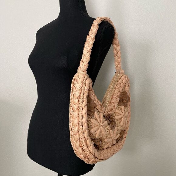 NWT Zara Floral Braided Shoulder Bag - Picture 7 of 10